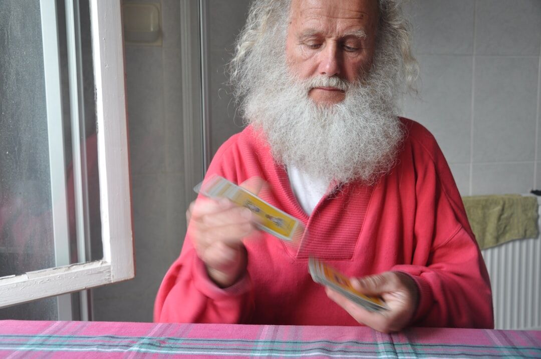 seniors playing cards