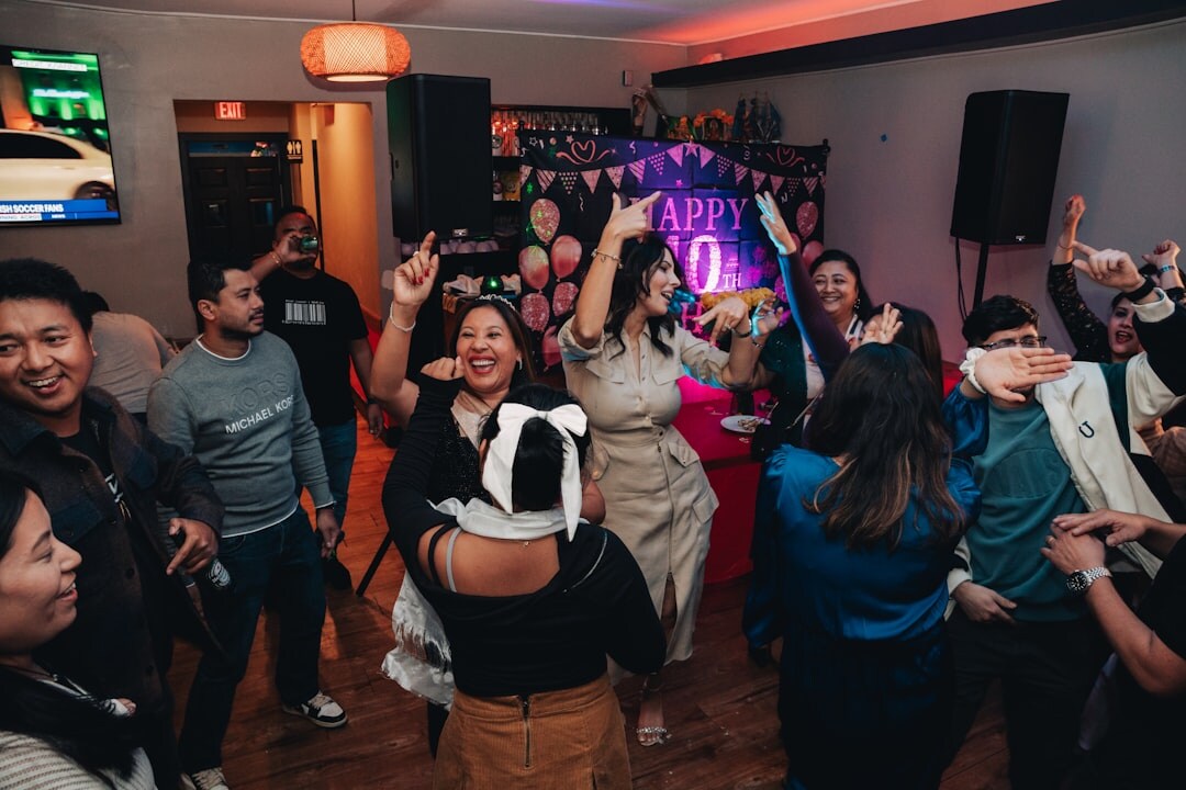 seniors laughing together in club
