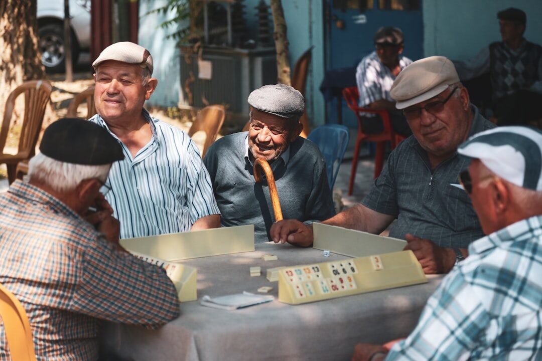 seniors playing cards