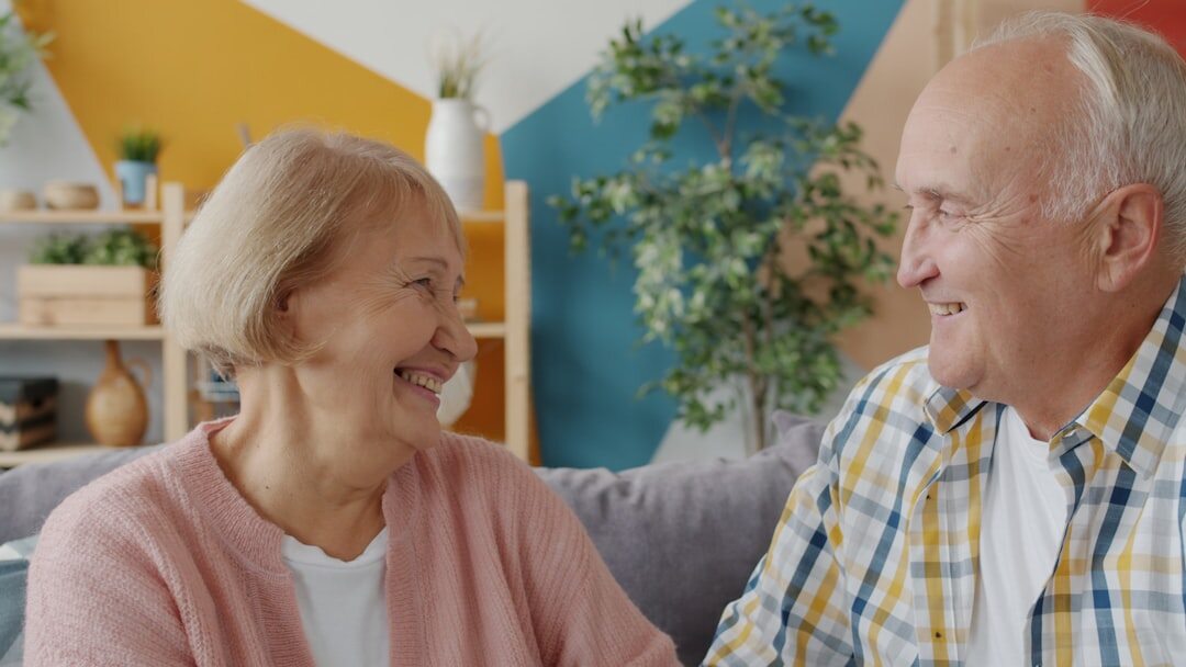 senior people laughing together